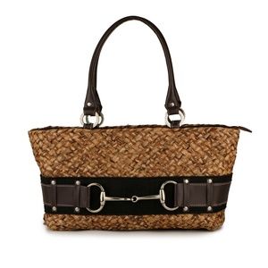 Vintage Wicker "straw" closed hobo style purse